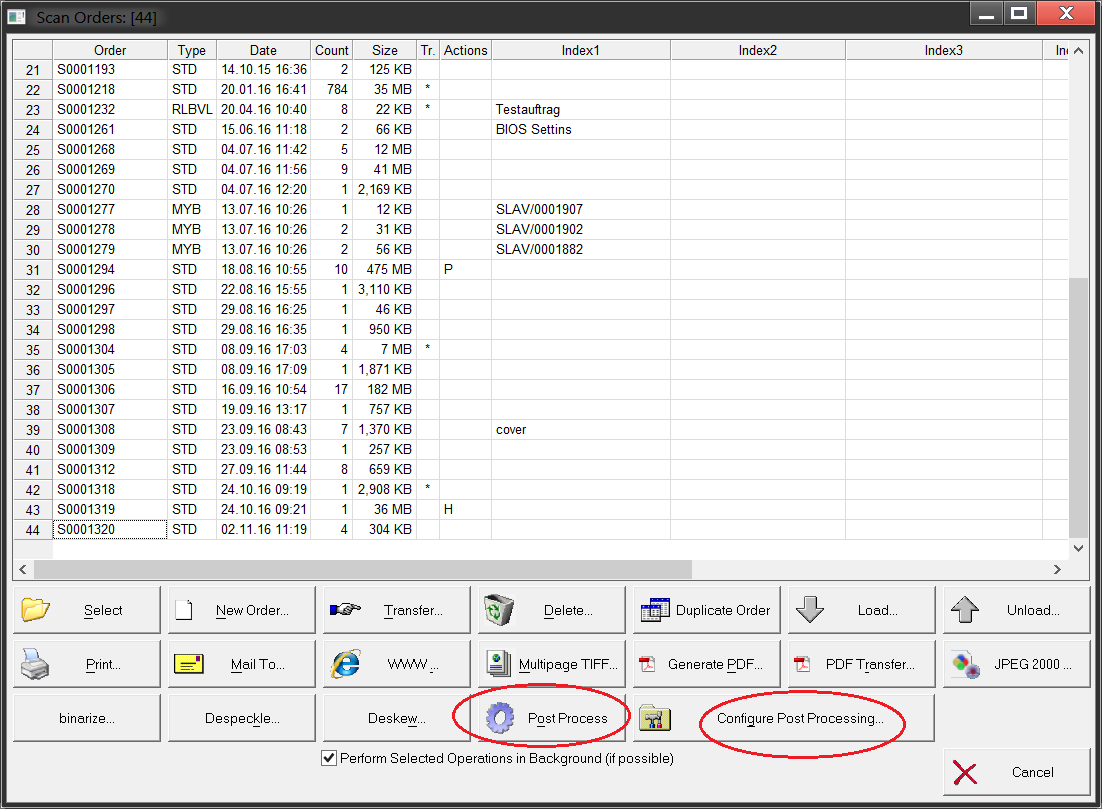 BCS-2 order list with activ batch module