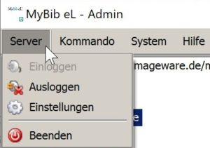 Admin - Menü „Server“ 